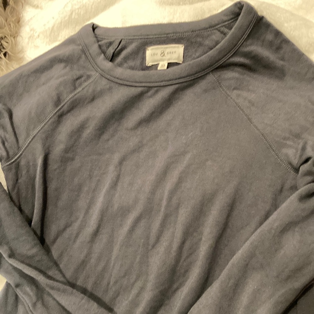 Lou & Grey gray crew neck soft sweatshirt dress long sleeve XS